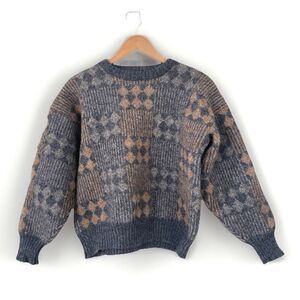 Vintage Coxmoore Wool Alpaca Sweater XL Heavyweight Geometric Boho Bohemian